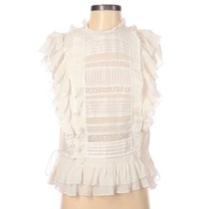Ulla Johnson Short Sleeve Silk Top (Size 0)
